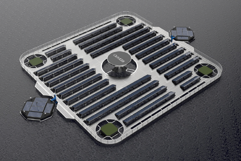 친환경 수상 태양광 발전 연계형 스마트 수질 정화 장치 ‘에코스테이션’ 모습. [사진=KT]