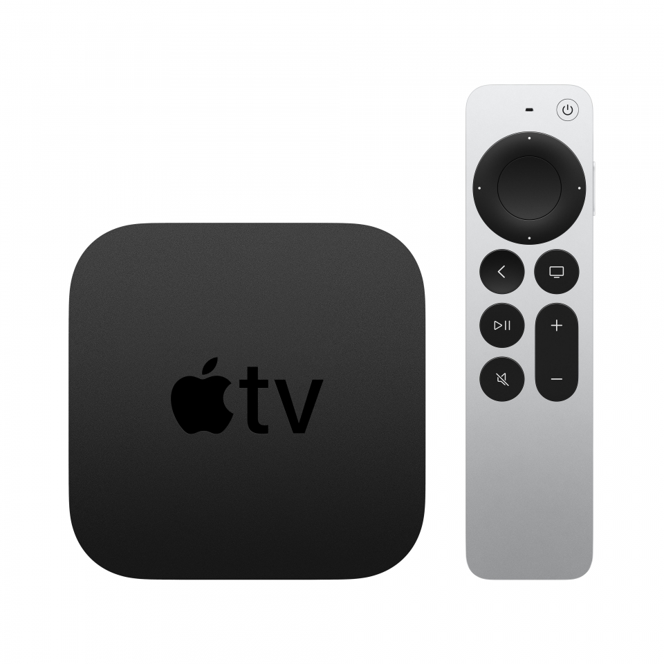 애플 TV 4K와 Siri Remote [사진=SK브로드밴드]
