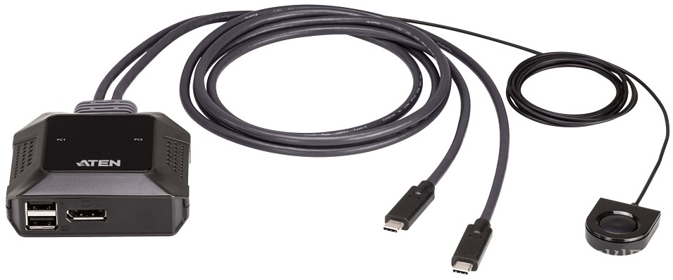 2포트 USB-C 4K DisplayPort KVM 스위치 제품 'US3312'. [사진=에이텐]