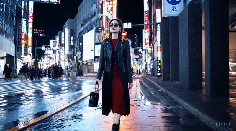 ‘한 세련된 여성이 네온사인과 간판으로 가득한 도쿄 거리를 걷고 있다’를 입력하자 생성된 영상. [사진=오픈AI]