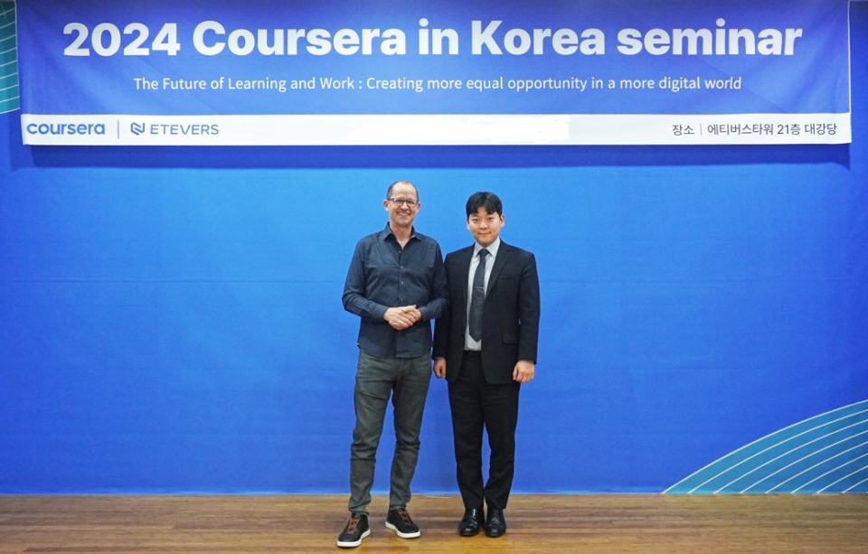 제프 마지온칼다코세라 CEO가 한국 사업 파트너십을 맺은 정인욱 에티버스 대표이사 초청으로 최근 에티버스 사옥에서 세미나를 개최했다.