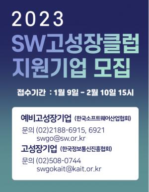 KOSA, ‘2023년 SW고성장클럽’ 지원기업 모집
